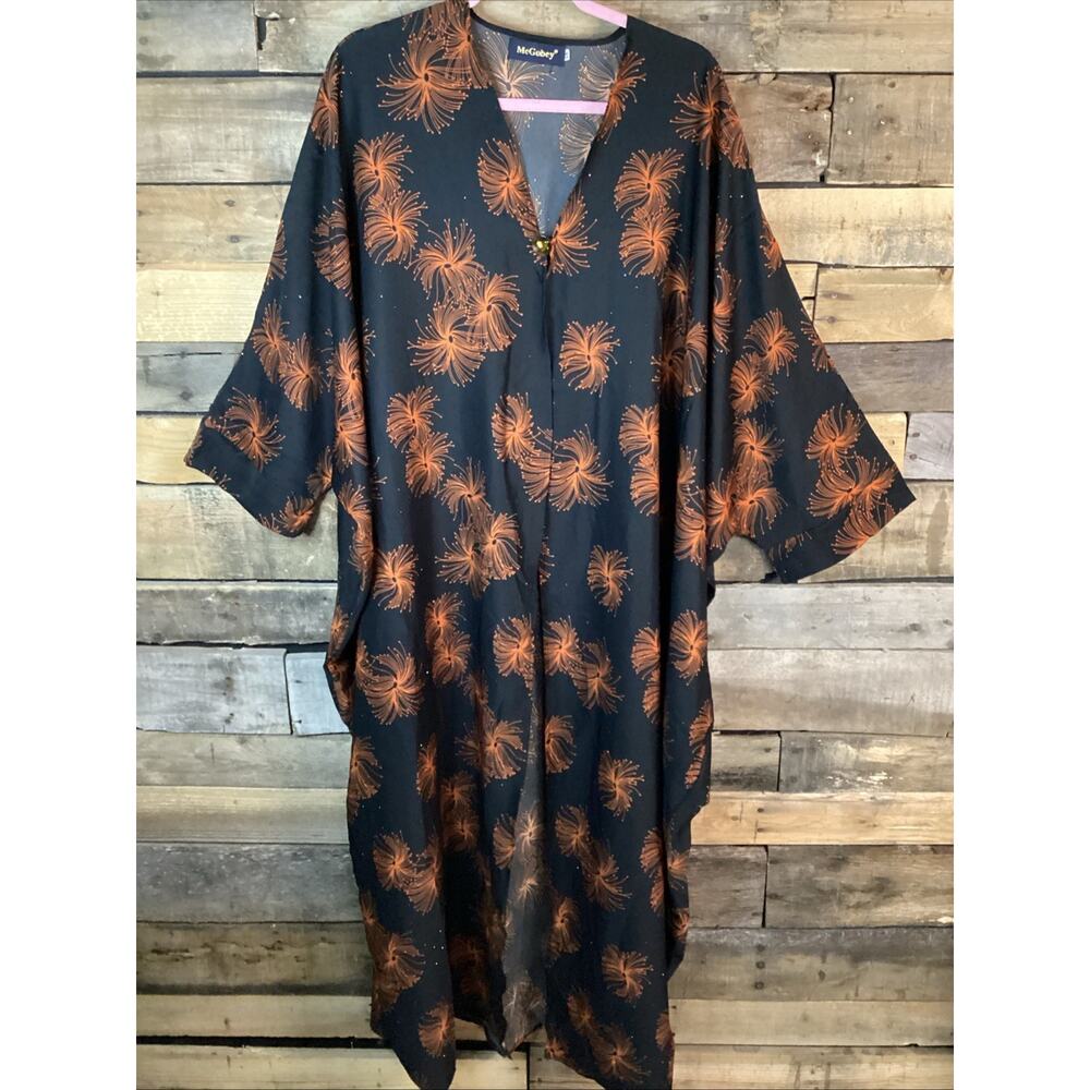 MeGobey Women’s Black And Orange Kaftan Size 56